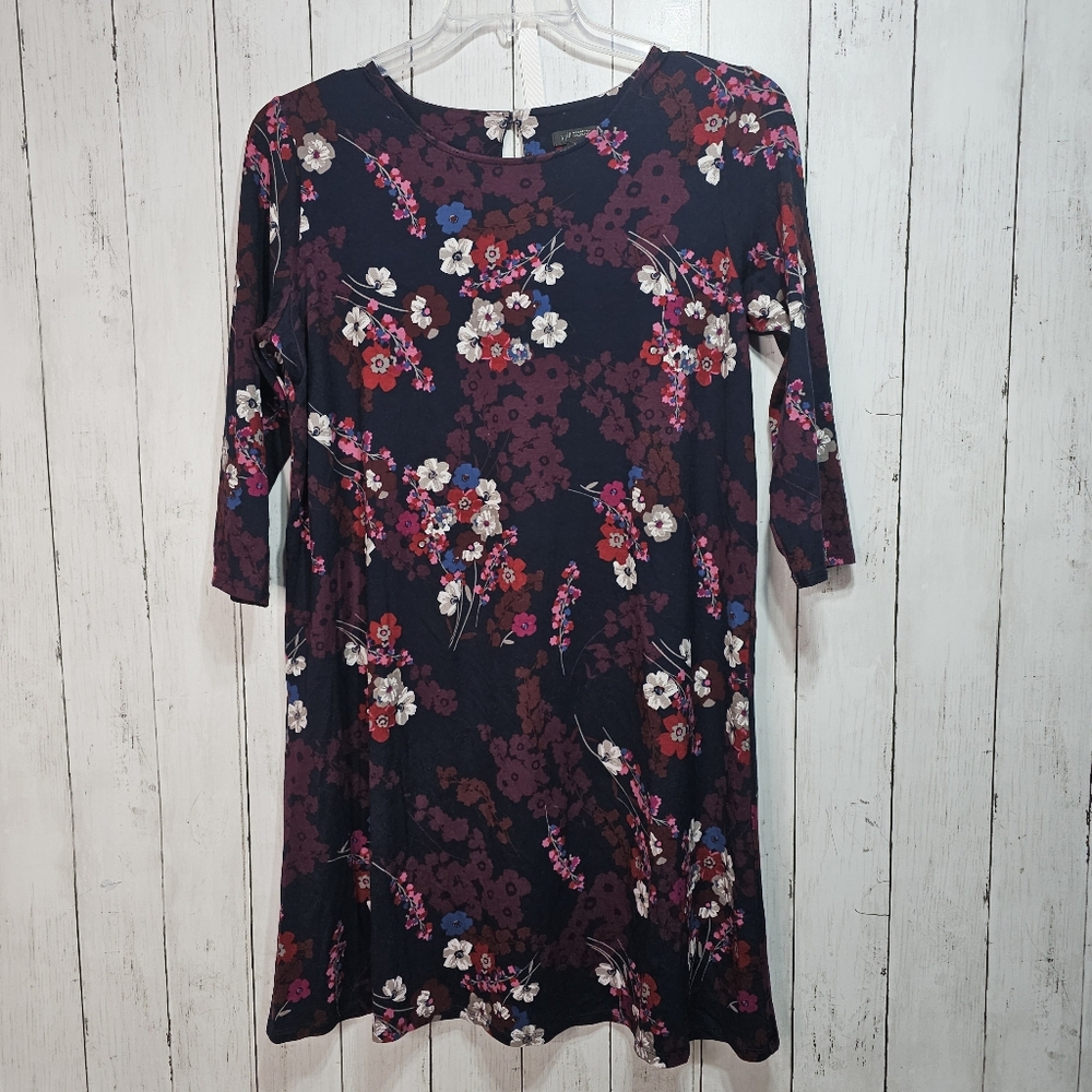 J. Jill  Wearever Collection Floral Print ¾ Sleeve Knit Dress Size Medium Petite